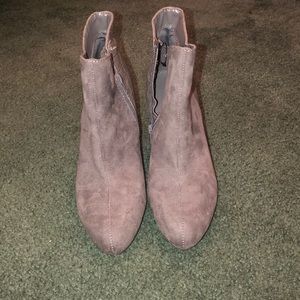 Express Grey Heeled Booties